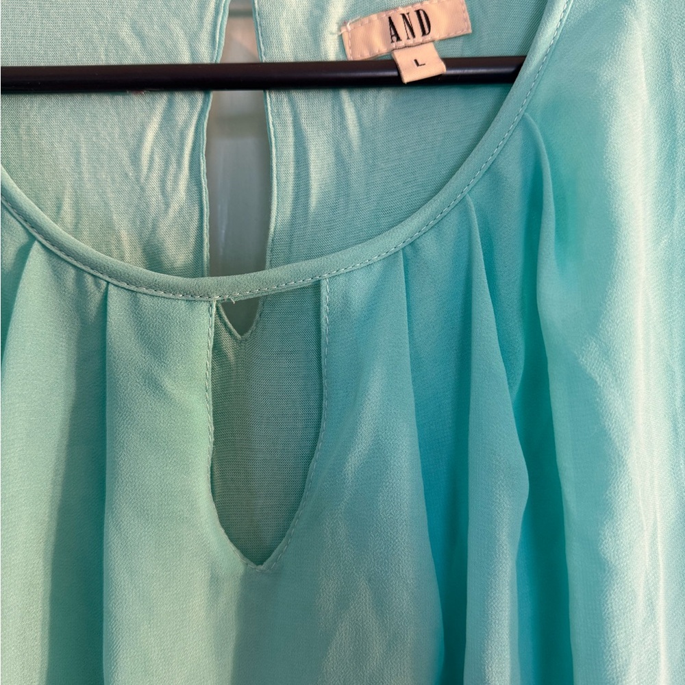 Source Unknown Aqua and Multicolor Midi Dress - image 2